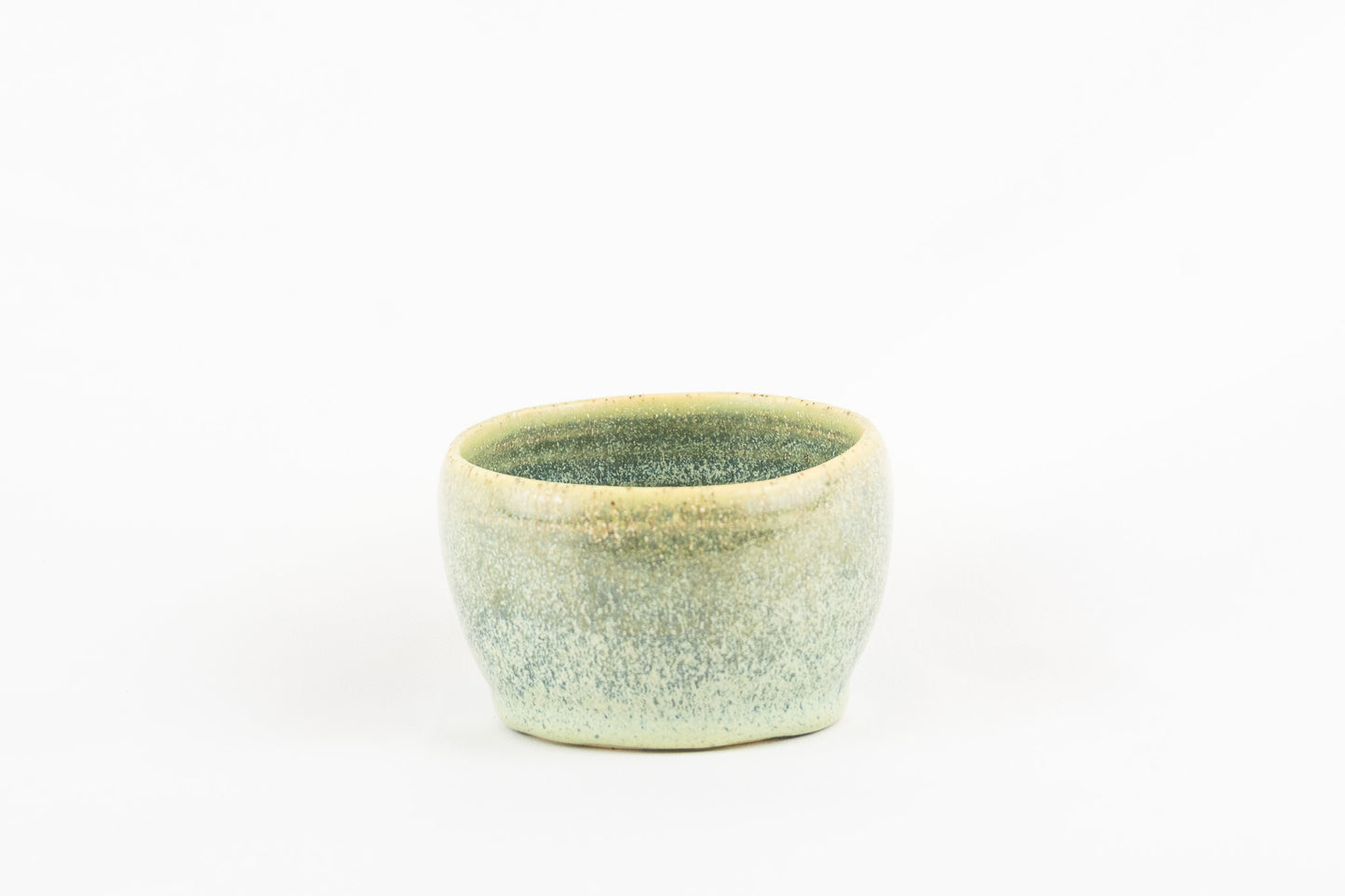 Green Speckle Textured with a Thick Drip Glazed Mug