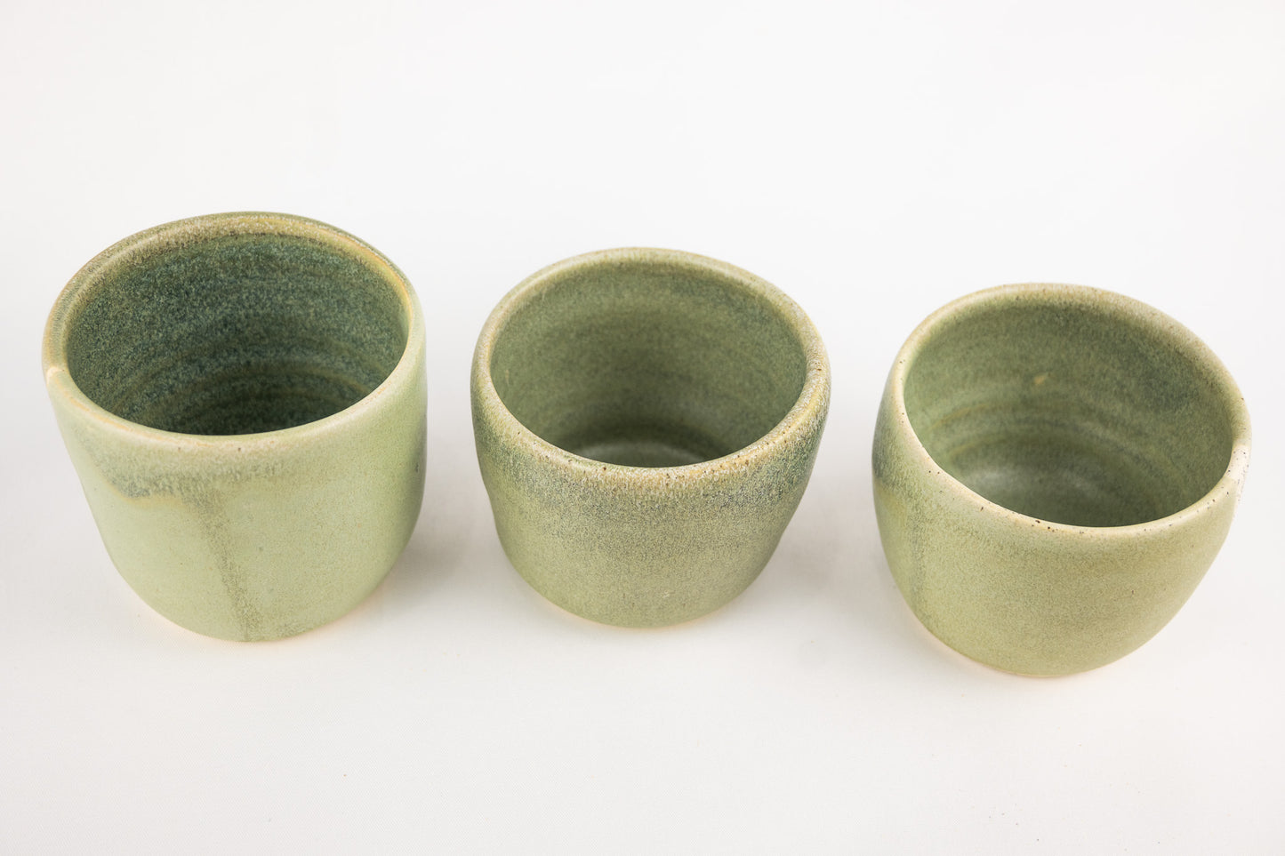 Pistachio and Blue Glazed half half Mug (Medium)