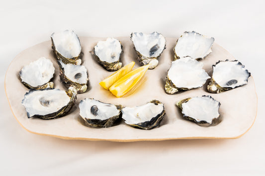 White Glazed Oyster Platter (12) dozen